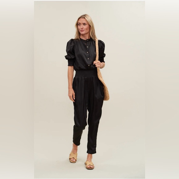 Six/Fifty Pants - Black Jumpsuit with Gold Buttons NWT!!